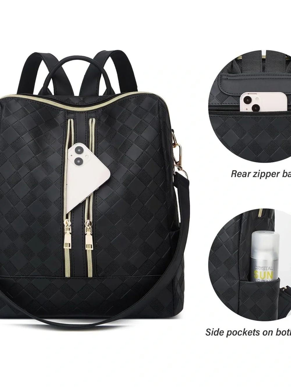 Makes Backpack Purse for Women PU Leather Travel Satchel Handbag